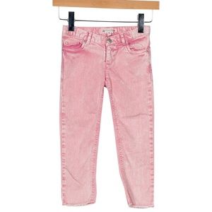 Bonpoint girls pink jeans with raw hem